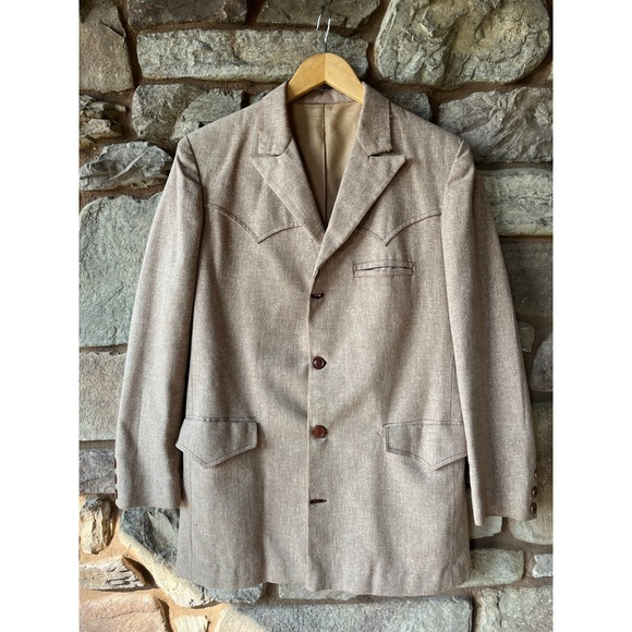 Mens Vintage Western Style Jacket - Picture 2 of 8